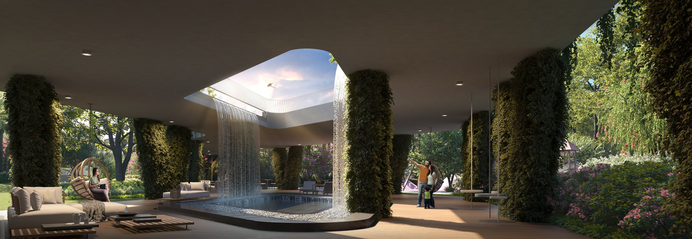 The sky-walk cascade court — artist's impression